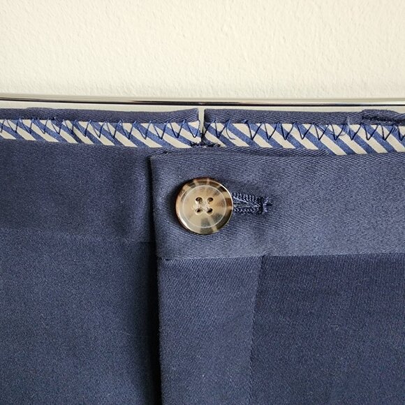 46x30 Blue Chinos Jos A Bank Cotton Reserve Pants New Flat Front Nwt Navy Khakis - Picture 7 of 17